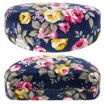 2 Pieces Oversized Hard Shell Sunglasses Case Spectacle Case Box Portable Hard Eyeglass Case Fabrics Floral Eyeglass Case with Clean Cloth