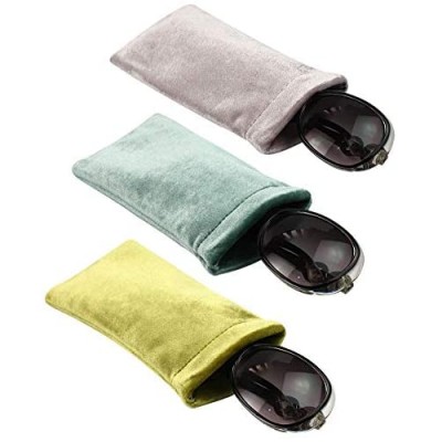 [3 PACK / 5 PACK]  JAVOedge Whimsical Pattern Soft Slip In Eyeglass Pouch Case With Microfiber Cloth