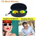 3 Pack Sunglasses Case Portable Travel Zipper Eyeglasses Case Hook With Cleaning Cloth
