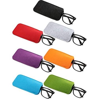 7 Pieces Felt Slip in Eyeglass Cases Soft Sunglasses Storage Case Portable Travel Glasses Pouch