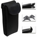 Double Eyeglass Case for 2 medium frames Semi Soft glasses pouch with magnetic closure & 2 cleaning cloths