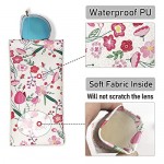 Eyeglass Pouch for Women Sunglasses Pouch Portable Leather Soft Glasses Cases with Cleaning Cloth