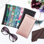 Fintie Eyeglasses Pouch with Cleaning Cloth Portable Squeeze Top Vegan Leather Soft Glasses Case Anti-Scratch Sunglasses Bag