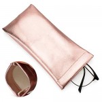 Vemiss 3 PACK Eyeglasses Pouch Squeeze Top Sunglasses Case with 3 Sets Cleaning Cloth