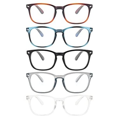 MIGSIR 5 Pack Blue Light Blocking Glasses  Fashion Computer Glasses for Women/men  Anti Glare  UV400  Eye Strain