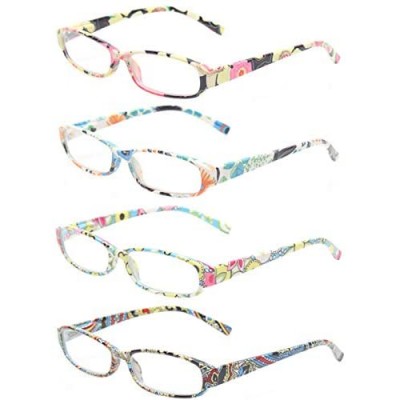 Reading Glasses 4 Fashion Women Eyeglasses with Floral Design Classic Spring Hinge Readers