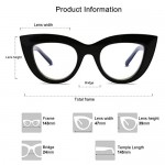 SOJOS Blue Light Blocking Glasses Retro Vintage Cateye Eyeglasses for Women Plastic Frame Hipster Party SJ5025