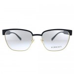 Versace VE 1264 1436 5 Matte Black Gold Metal Oval Eyeglasses 54mm