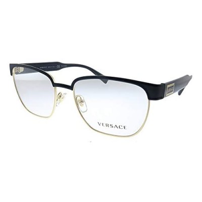 Versace VE 1264 1436_5 Matte Black Gold Metal Oval Eyeglasses 54mm