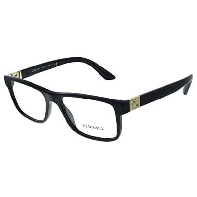 Versace VE 3211 GB1 Black Plastic Rectangle Eyeglasses 55mm