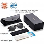 Carfia Retro Round Polarized Sunglasses for Men UV400 Protection Sport Outdoors Sunglasses CA5288L
