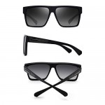 JIM HALO Retro Polarized Sunglasses Men Women Flat Top Square Driving Glasses