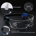 SAFEBAO LED Light Up Glasses for adult with 7 Colors and 4 Modes Rechargeable Futuristic style Glasses