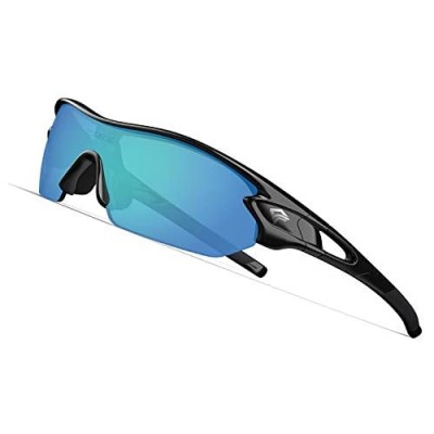 Torege Polarized Sports Sunglasses With 3 Interchangeable Lenes for Men Women Cycling Running Driving Fishing Glasses TR002