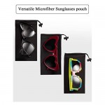 25 Pieces Microfiber Case Pouch Glasses Bag with Spring Fastener Cleaning Cloth (Black)