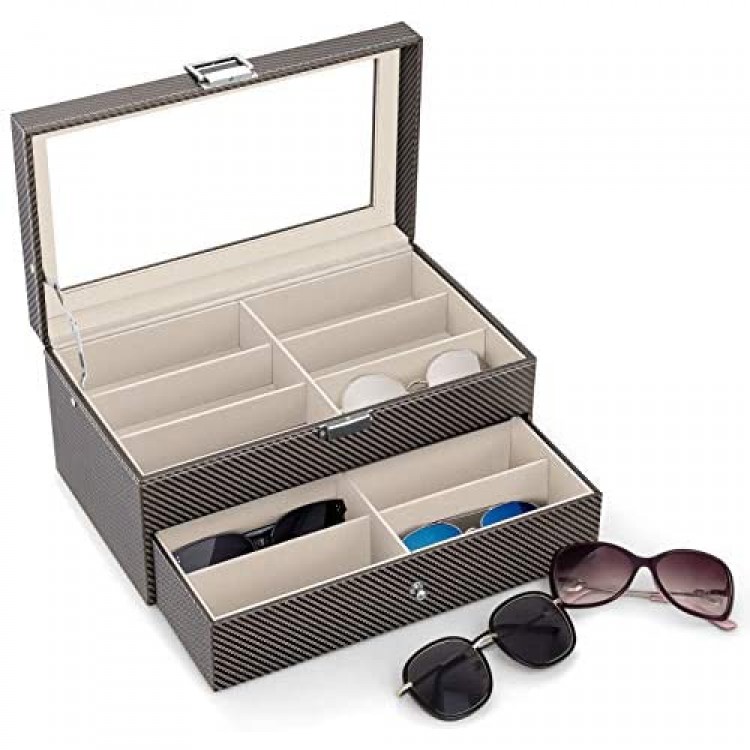 Carbon Fiber Sunglasses Organizer Eyeglasses Collector Sunglasses Storage