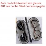 Dual Glasses Case for Two Frames - Classic Clamshell 2 Eyeglasses Case - Built-in Mirror (Black)