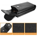 Fintie Double Glasses Case with Carabiner Hook Portable Vegan Leather Eyeglass Case Anti-scratch Sunglasses Pouch