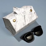 Flora Jewel 5 Slots Leather Sunglasses Travel Organizer Case Multiple Eyeglasses Display Storage Box for Men Women Marble Medium