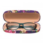 Floral Hard Shell Eyeglass Case Holder with Matching Microfiber Cleaning Cloth