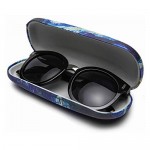 Hard Shell Eyeglass Case Polermax PU Leather Vintage Pattern Glasses Protective Case