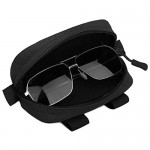 Huntvp Tactical Eyeglasses Hard Case Molle Zipper Sunglasses Carrying Case Nylon with Clip
