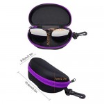 INNOLIFE Zipper Shell Sunglasses Glasses Case with Plastic Carabiner Hook