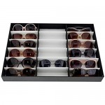 Juvale Sunglasses Organizer Stand 18 Slot Display Case (18.5 x 14.25 x 2.5 in Black)
