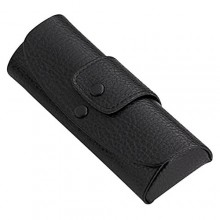 M-world Leather-Tone  Snap  Belt Loop  Soft-case  Eye Glasses Case (Black)