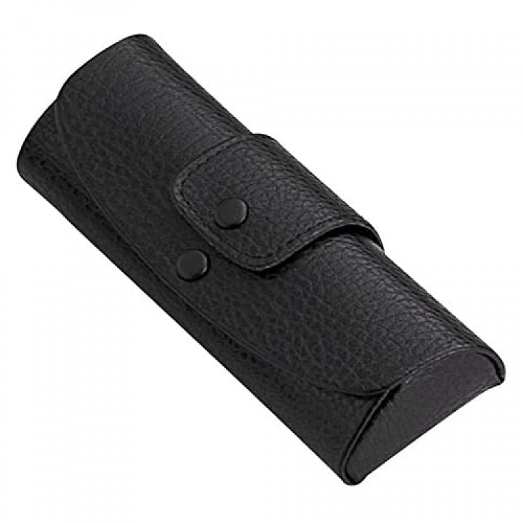 M-world Leather-Tone Snap Belt Loop Soft-case Eye Glasses Case (Black)