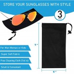 Mamlyn Sunglasses Pouch Soft Slim Glasses and Phone Case with Drawstring Closure