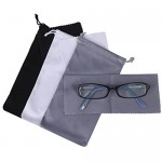 Mini Skater 3 Pack Sunglasses Pouch with Cleaning Cloth Drawstring Microfiber Soft Comfortable Eyeglass Frames Storage Bags Holder for Women Men Store Gadgets Cell Phone Jewelry Watches