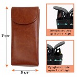 MyEyeglassCase Extra-Large Double Eyeglass Case Dual Pouch for Glasses & Sunglasses Semi Hard for two frames