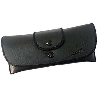 Soft Eyeglass Case Syn. Leather Attaches to Belt Horizontal Black 6.5"Inch x3"x1