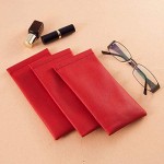 Squeeze Leather Sunglasses Pouch - 3 Pack Spring Storage Glasses Pouch Holder