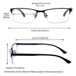 ALWAYSUV Fashion Black Half Frame Clear Lens Business Glasses Frame Women/Men