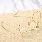 COASION Classic Non prescription Aviator Glasses Clear Lens Metal Frame Eyewear for Men Women