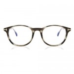 Eyeglasses Tom Ford FT 5553 -B 056 Shiny Striped Black & Grey Rose Gold/Blue B Shiny Striped Black Grey 50-19-145
