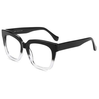 Firmoo Blue Light Blocking Glasses  Oversize Square Computer Eyewear  Anti Eyestrain Anti Glare Eyewear for Women Men