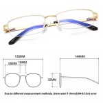 QECEPEI Half Rimless Metal Eyewear Frames Blue Light Blocking Transparent Lens Business Glasses
