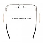 QECEPEI Half Rimless Metal Eyewear Frames Blue Light Blocking Transparent Lens Business Glasses