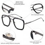 SOJOS Blue Light Blocking Glasses for Men Women Aviator Square Classic Tony Stark Glasses SJ1126