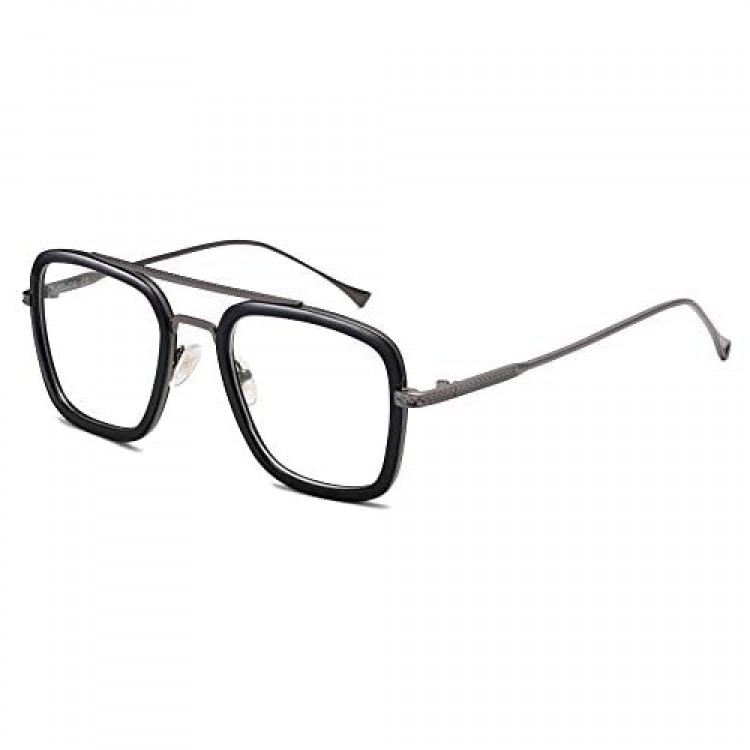SOJOS Blue Light Blocking Glasses for Men Women Aviator Square Classic Tony Stark Glasses SJ1126
