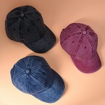 3PCS Classic Baseball Cap Low Profile Hats Adjustable Washed Plain Baseball Hat Cap Dad Hat for Men Women