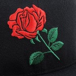 AUNG CROWN Rose Flat Bill Snapback Hats Embroidered Women Men Adjustable Baseball Caps