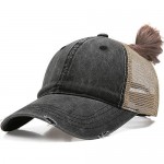 DOANNOTIUM Ponytail Baseball Cap Women Retro Washed Cotton Visor Dad Hat Adjustable Trucker Ponycaps