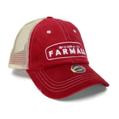 Farmall Velour Trucker Mesh Cap  Red