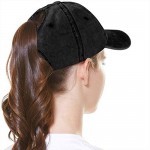 HHNLB Camping Hair Don't Care Ponytail Hat Denim Washed Adjustable Baseball Cap for Women
