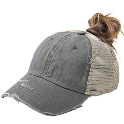 High Ponytail Baseball Hat - Women Messy Bun Hat  Sun Protection Ponycaps Retro Cap