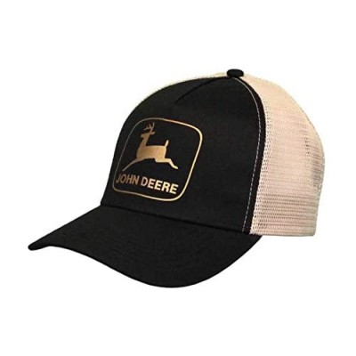 John Deere Women's Gold Logo Mesh Hat  Black